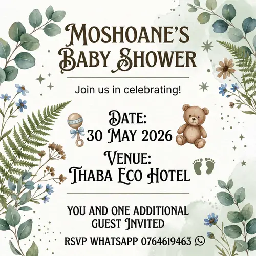 Moshoane's Baby Shower - RSVP Now!