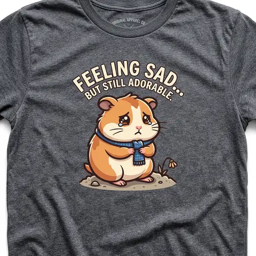 Vector Sad Hamster Print T-shirt Design