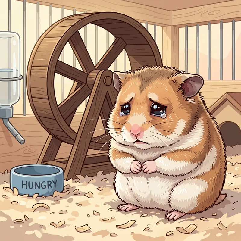 Empathetic Sad Hamster Vector Print | Detailed Digital Art