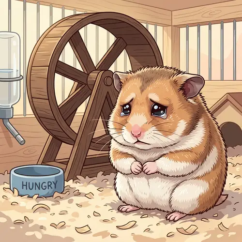 Vector Illustration of Sad Hamster | Empathetic Digital Art