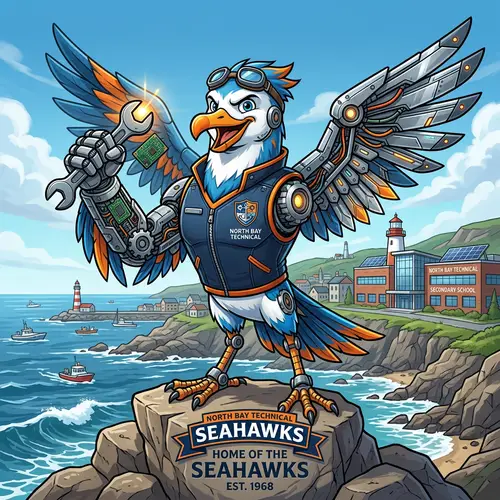 Tech School Mascot by the Sea