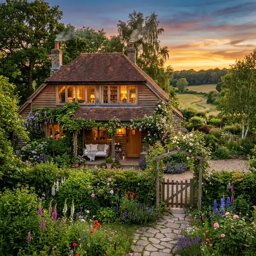 Charming Countryside House - Warm-hued Wood Exterior & Tiled Roof