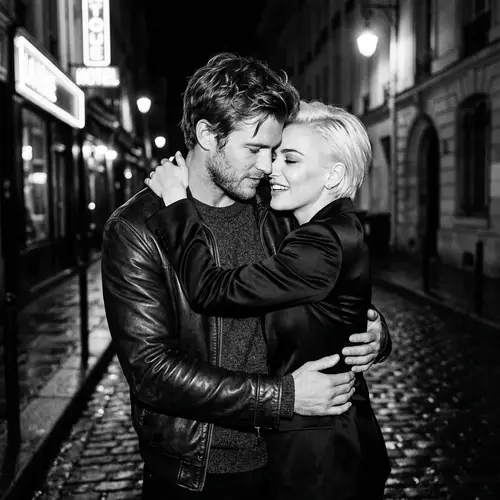 Australian Man Embraces Female Pop Artist in Newton-Inspired Photo