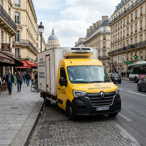 Yellow Renault Master 2020 Refrigerated Vehicle in Paris