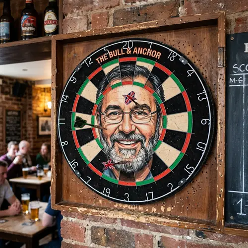 Dart Board with Face Design