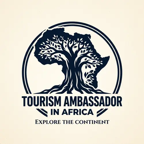 Tourism Ambassador Logo: Baobab Tree Silhouette of Africa