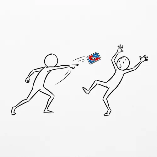 Minimalist Stickman Battle with Uno Reverse Card | Dynamic Interaction