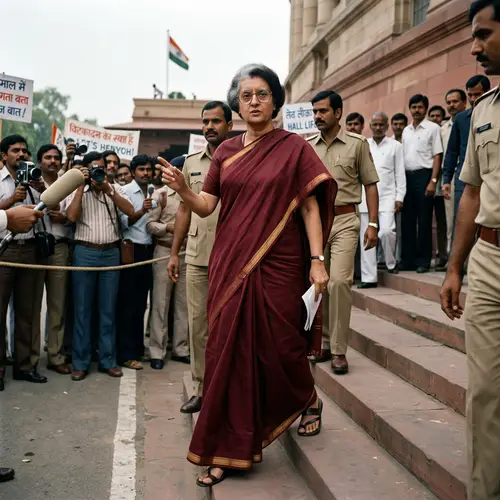 Authentic Full-Body Portrayal of Indira Gandhi, Influential PM of India