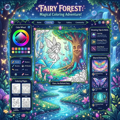 Fantastical Fairy Coloring Pages | Interactive Coloring for Teens