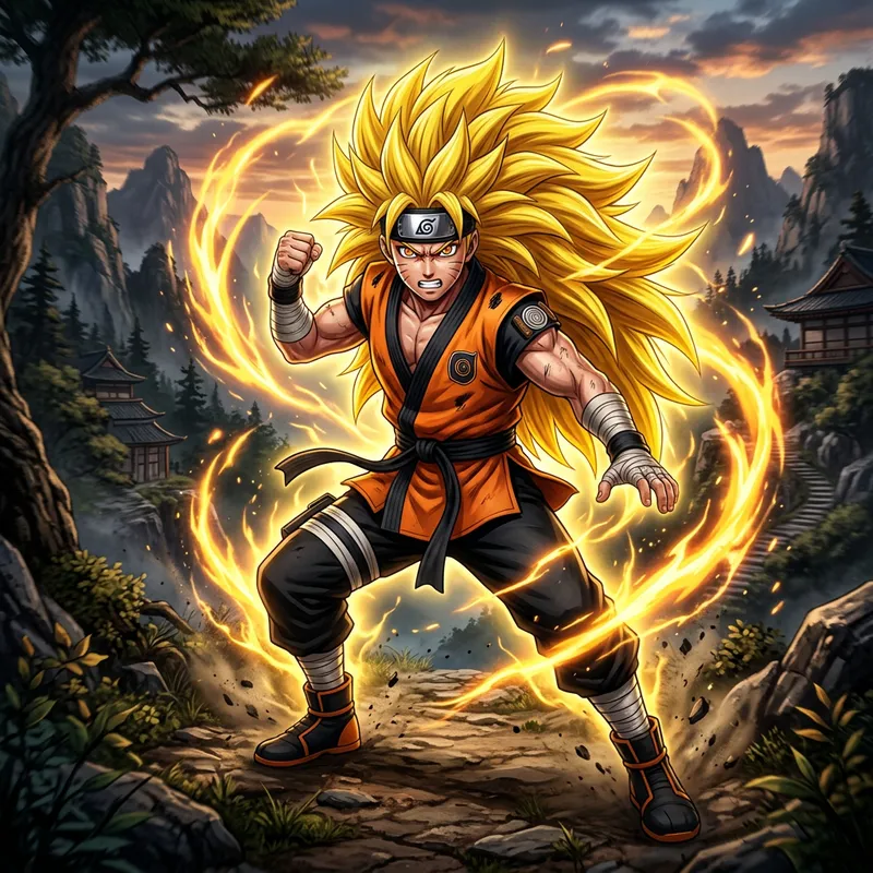 Ultimate Fusion: Naruto as Sharingan Super Saiyan 3 Warrior