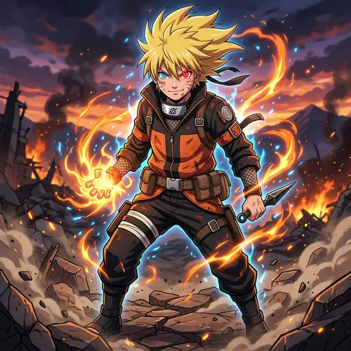 Fictional Anime Character with Unique Sharingan Eye