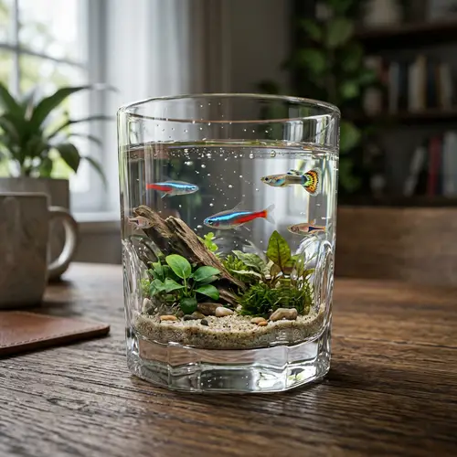 Realistic Glass of Water with Fish - Unreal Engine Rendering