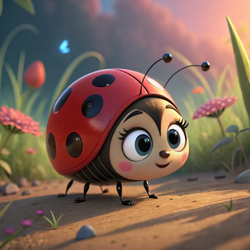 Pixar Style Ladybug Drawing