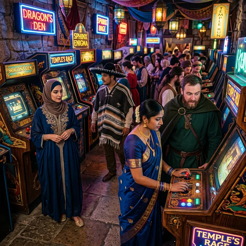 Ancient Time Arcade: Multi-Cultural Gaming Scene