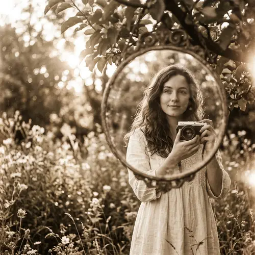 Ethereal Self-Portrait: Soft Lighting & Sepia Tones