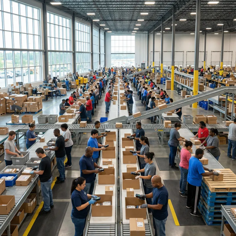 Fulfillment Center Operations: Diverse Workforce in Action