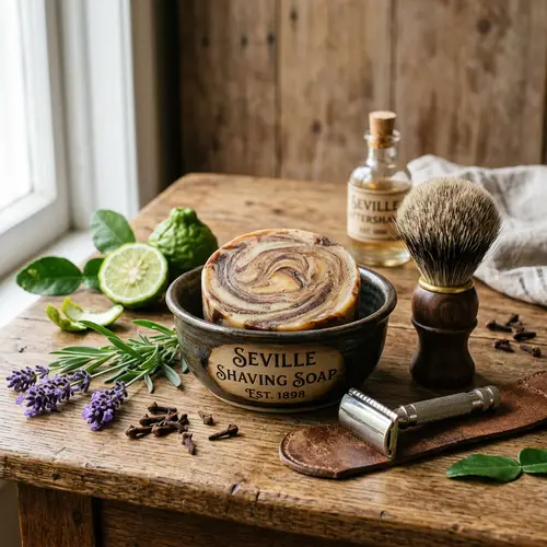 Elegant Seville Shaving Soap Background Images