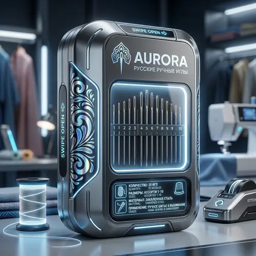 Futuristic Russian Hand-Sewing Needles Package Design