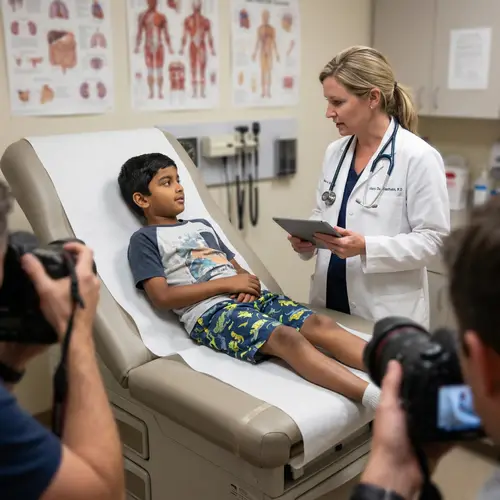 Medical Examination of South Asian Boy by Female Doctor
