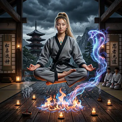 Empowering levitation prowess of a young Korean-American woman