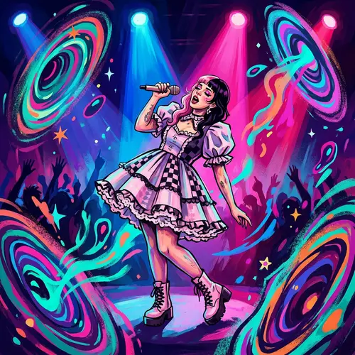 Female Pop Singer | Psychedelic Pop Art Stage Performance