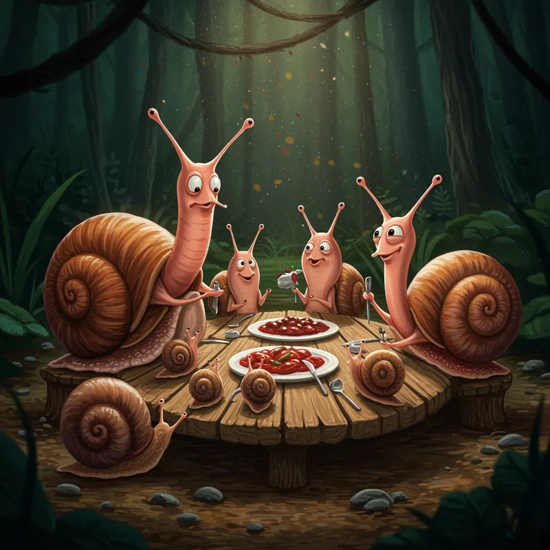 Gastronomic Gathering of Earthworms - A Forest Tale