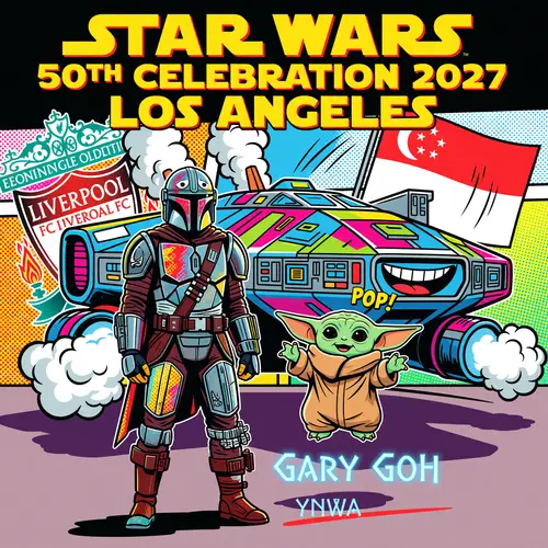 Hilarious Mandalorian & Grogu Pop Art with Razor Crest
