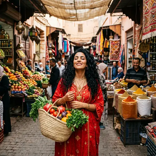 Amani Alhadid: Vibrant Middle-Eastern Woman in Market