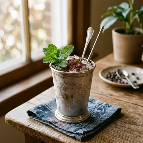 Coffee Julep: Unique Fusion Drink in Vintage Silver Cup