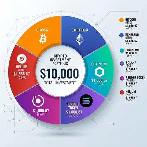 Diversified Cryptocurrency Investment Pie Chart