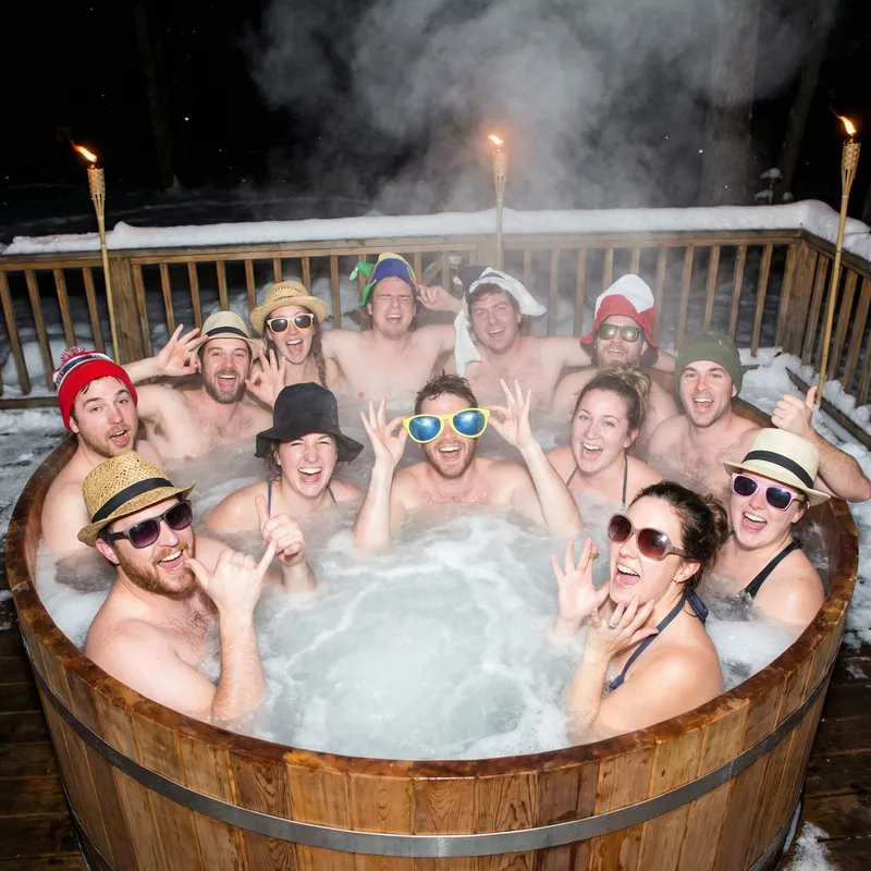 Fun in a Hot Tub: Relaxation and Laughter