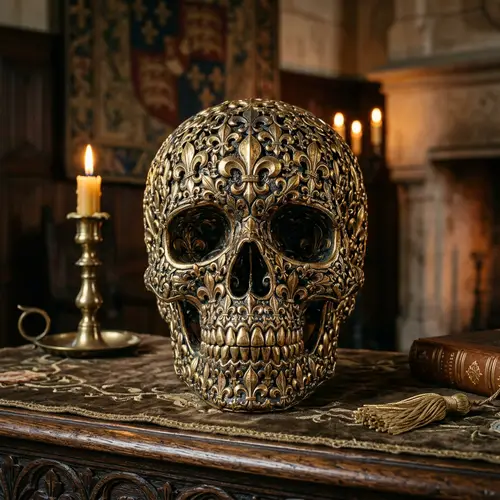 Skull Design with Fleur de Lys