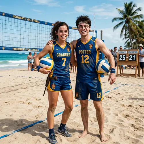 Hermione Granger & Harry Potter as Volleyball Players
