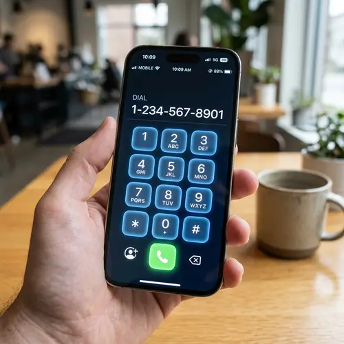 Modern Mobile Phone Keypad with Sleek Digital Buttons