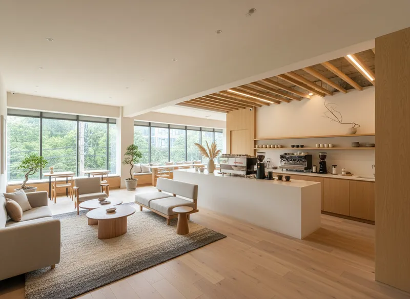 Japandi Minimalist Modern Cozy Cafe