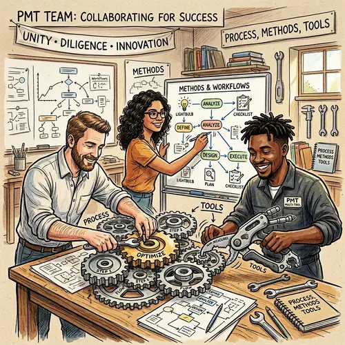 Hand-Drawn Team for Process, Methods & Tools