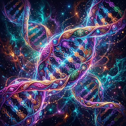 Abstract DNA Art: A Unique Double-Helix Design