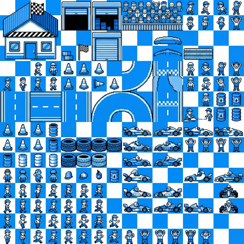 Racing Game Sprite Sheet: 2D Animation Frames Racing Game Sprite Sheet: 2D Animation Frames