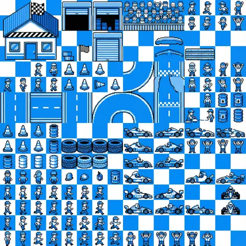 Racing Game Sprite Sheet: 2D Animation Frames