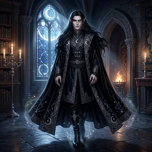 Elyndor Nightshade: Ethereal Beauty and Aristocratic Style | D&D Character