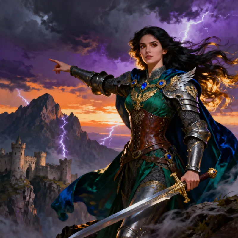Imposing Warrior Princess in Fantasy World Art