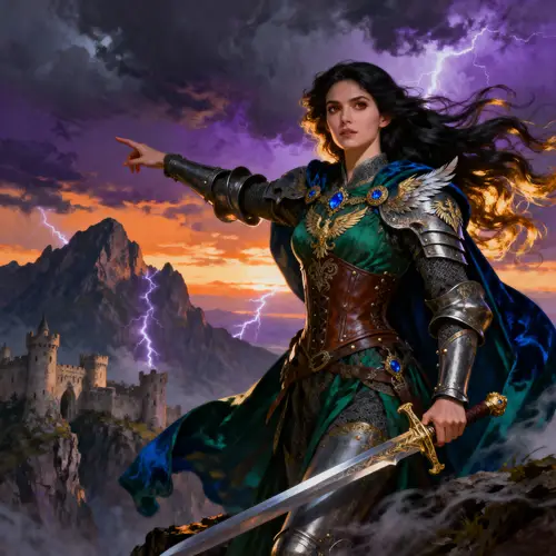 Imposing Warrior Princess in Fantasy World Art