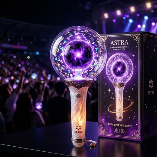 Enchanting Kpop Lightstick with Shimmering Handle