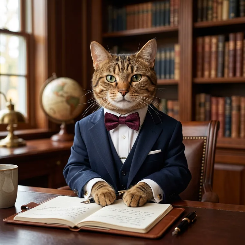 Classy Cat in a Formal Suit | Professional Look