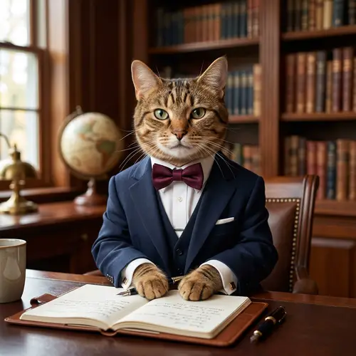 Classy Cat in a Formal Suit | Professional Look