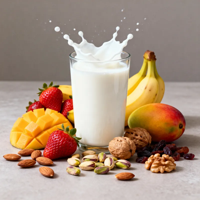 Fresh Dairy & Fruit Background Design