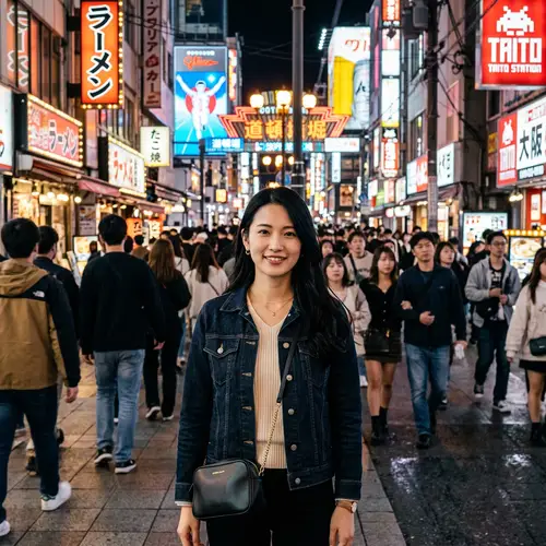 Young Japanese Woman in Vibrant City Streets | Discover the Beauty