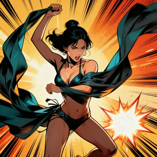 Epic Korean Stripper Comic Panel Art