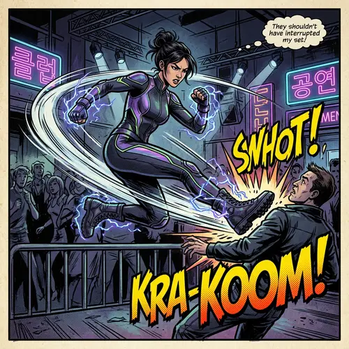 Epic Korean Stripper Comic Panel Art