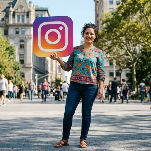 Confident Hispanic Woman Holding up Camera Symbol